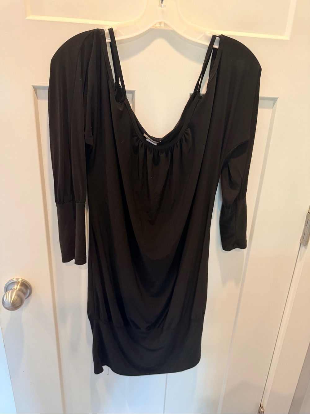 Pronto USA Black Draped Strappy Long Sleeve Mini Dress Size Large